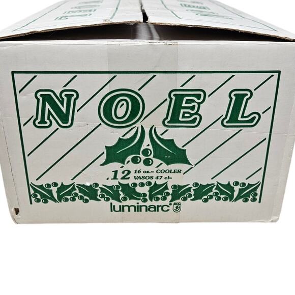 Set of 11 Vintage 90s Luminarc 16 Oz Christmas Tree Glass Tumbler Cooler Noel - Picture 4 of 6